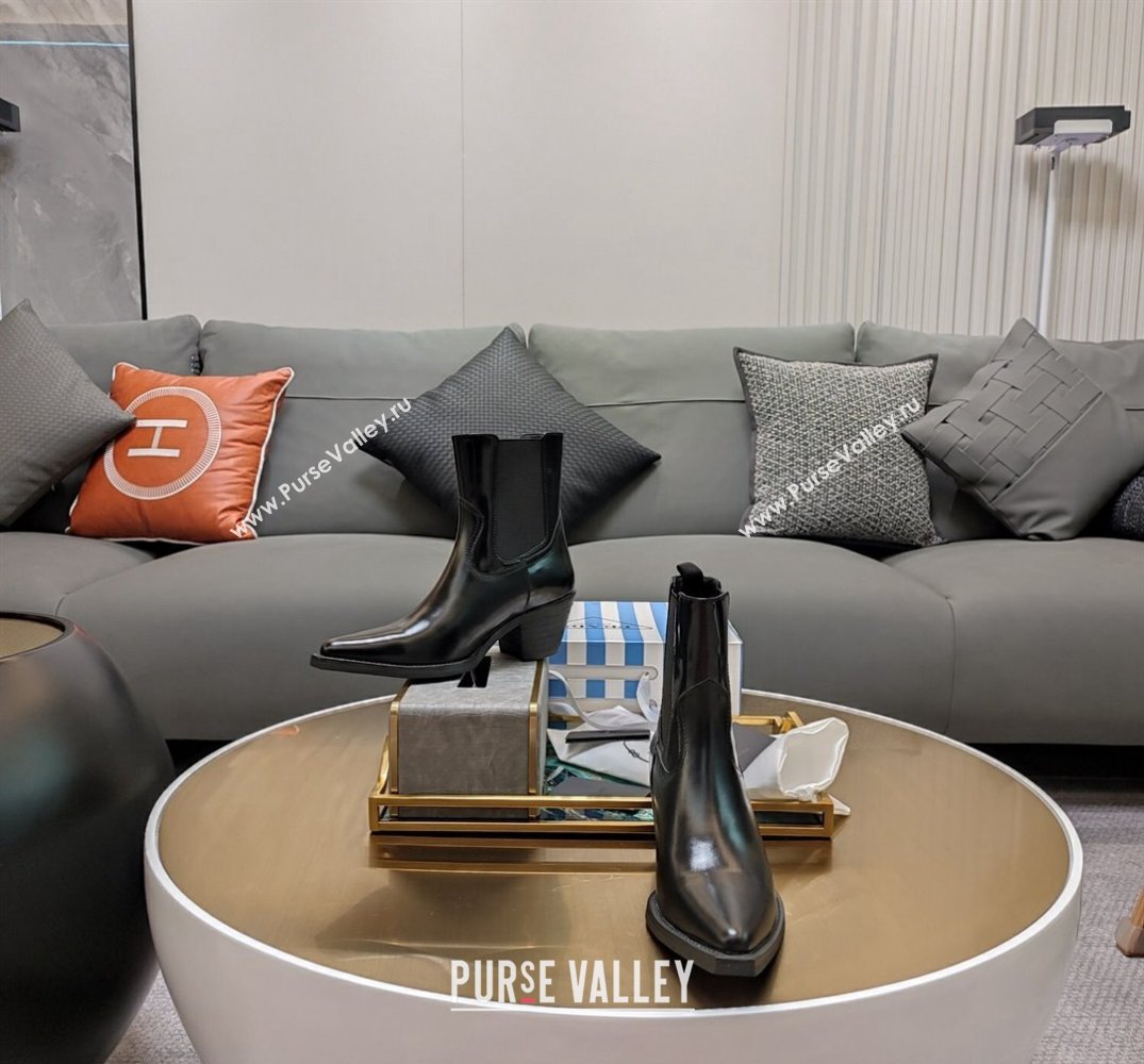 Prada Heel 6.5cm Brushed leather boots 1T132N Black 2024 (kaola-23121912)