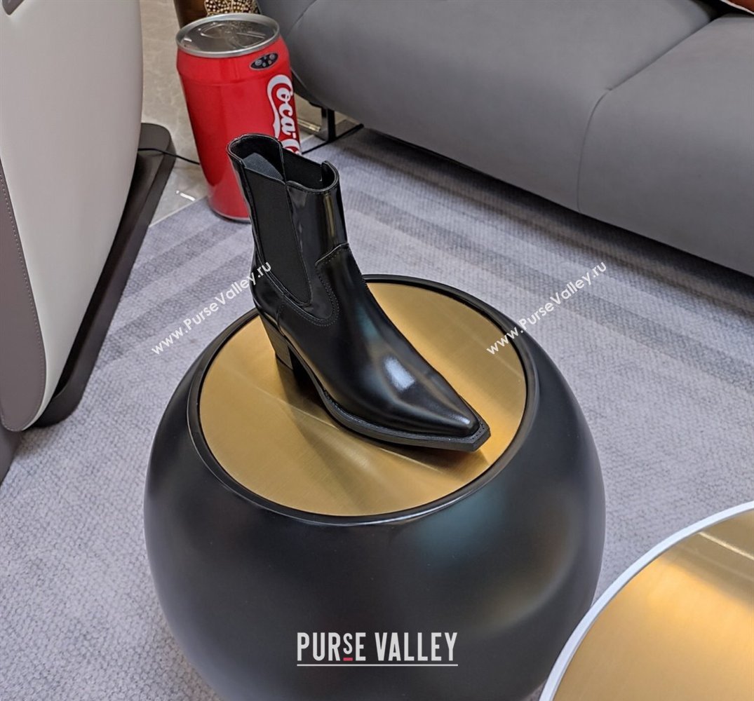 Prada Heel 6.5cm Brushed leather boots 1T132N Black 2024 (kaola-23121912)