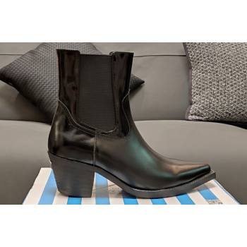 Prada Heel 6.5cm Brushed leather boots 1T132N Black 2024 (kaola-23121912)