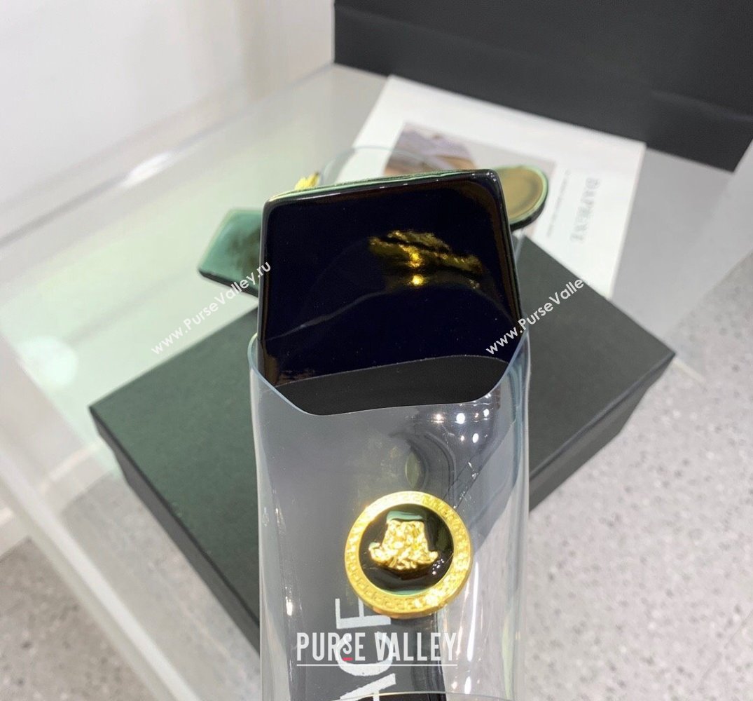 Versace Clear Heel 10cm Medusa hardware Alia Mules PVC Black 2024 (keer-23121846)