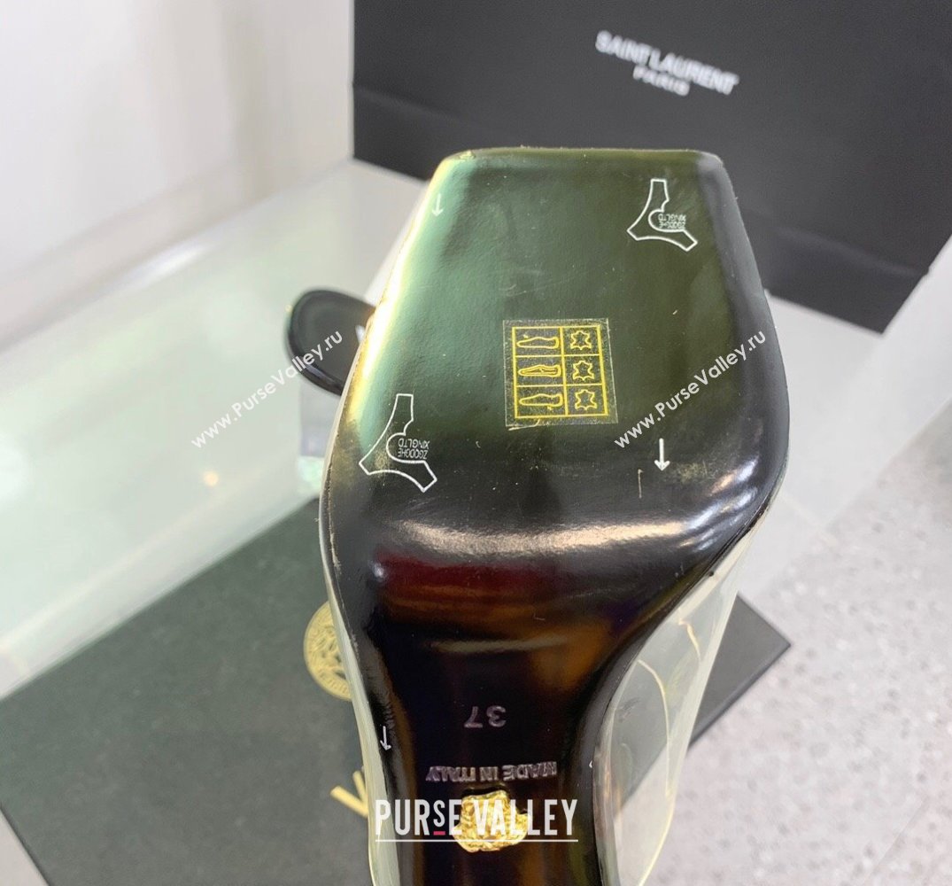 Versace Clear Heel 10cm Medusa hardware Alia Mules PVC Black 2024 (keer-23121846)