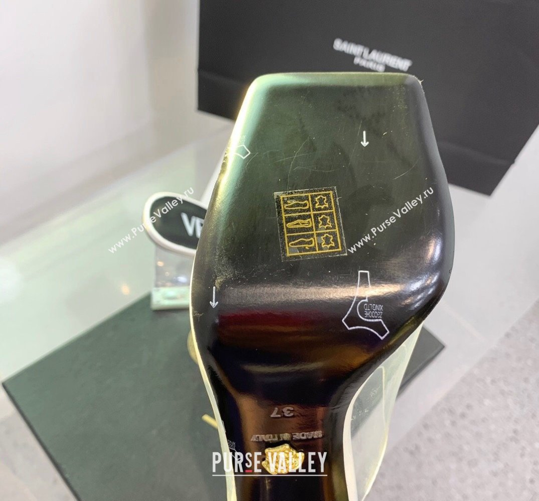 Versace Clear Heel 10cm Medusa hardware Alia Mules PVC White 2024 (keer-23121847)