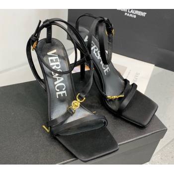 Versace Heel 10.5cm Crystal Medusa 95 Sandals Satin Black 2024 (keer-23121837)