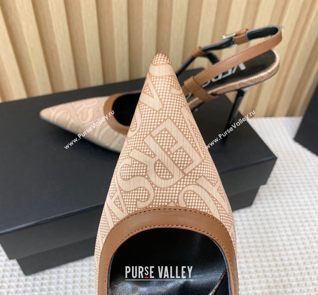 Versace Heel 11cm Allover Slingback Pumps Beige 2024 (keer-23121831)