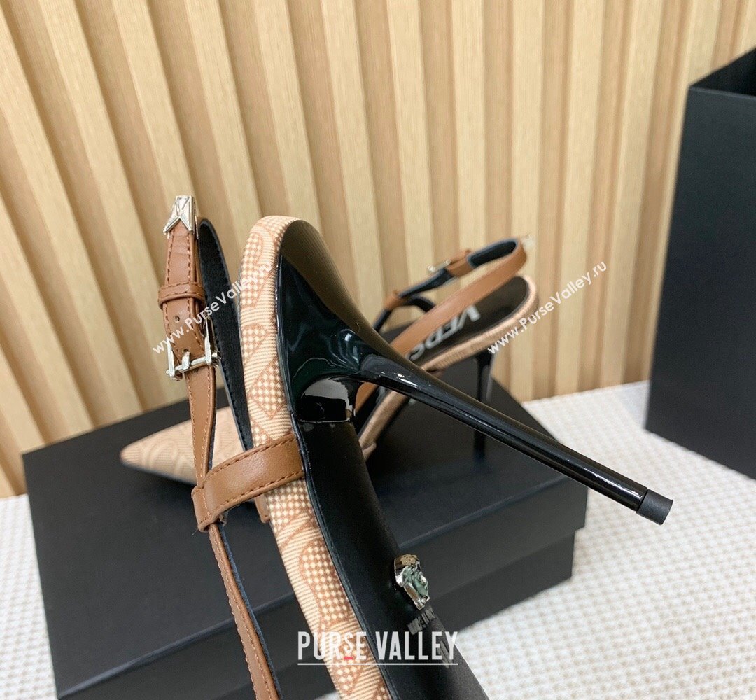 Versace Heel 11cm Allover Slingback Pumps Beige 2024 (keer-23121831)