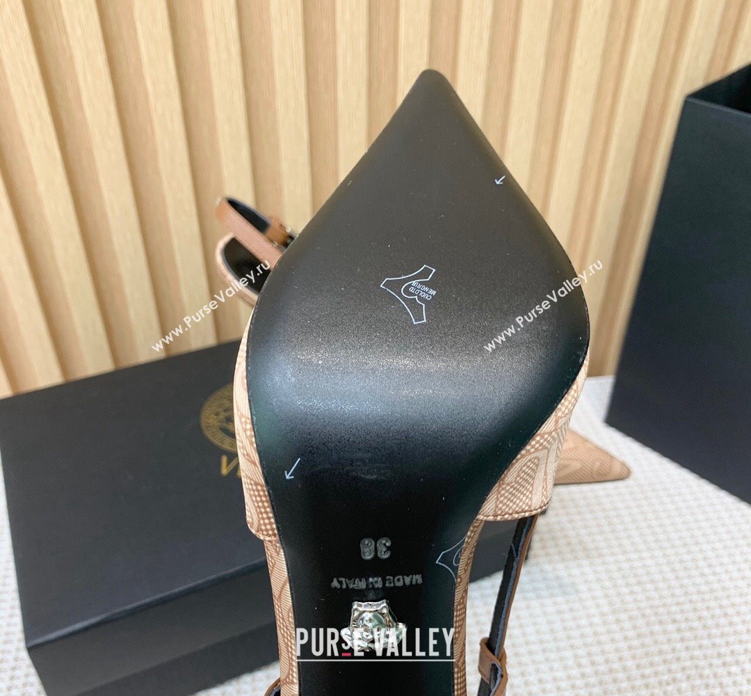 Versace Heel 11cm Allover Slingback Pumps Beige 2024 (keer-23121831)