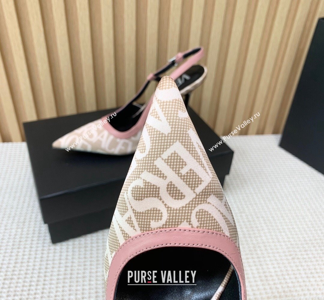 Versace Heel 11cm Allover Slingback Pumps Pink 2024 (keer-23121830)
