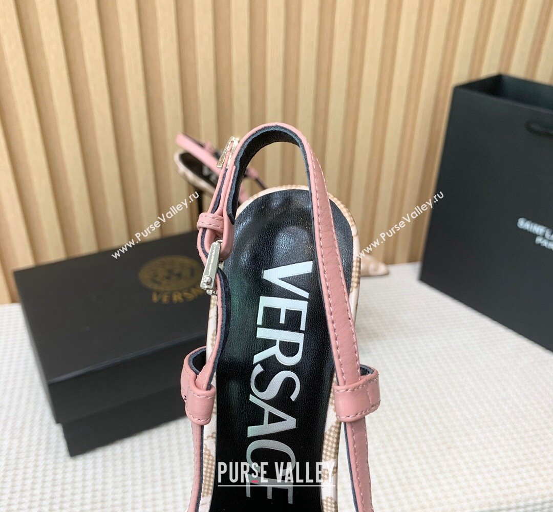 Versace Heel 11cm Allover Slingback Pumps Pink 2024 (keer-23121830)