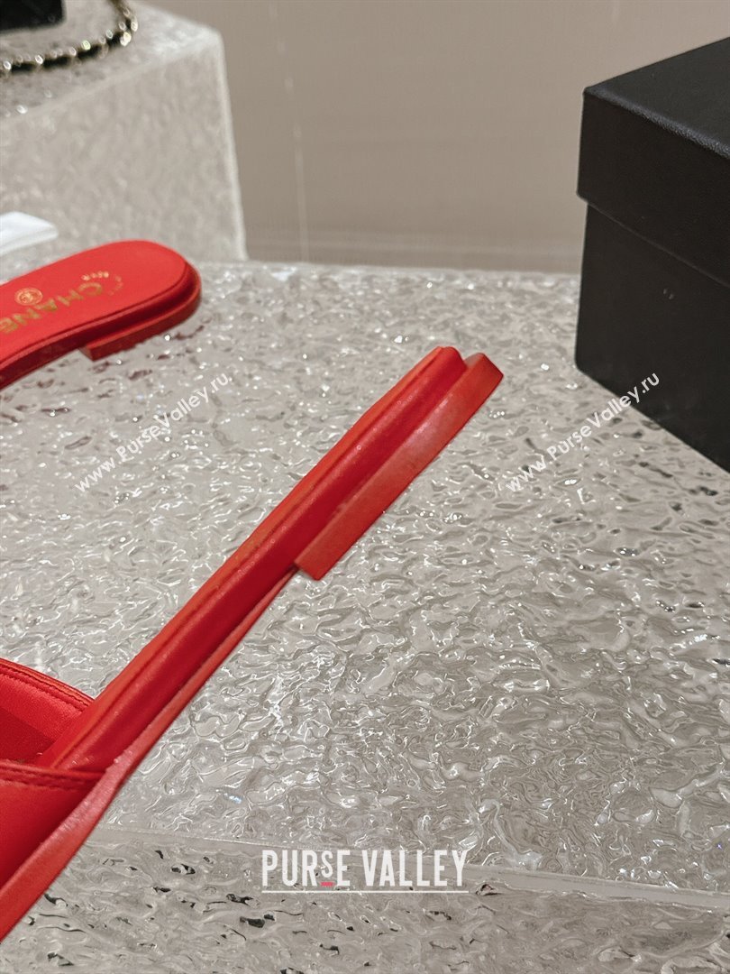Chanel Shiny Calfskin Metal Mules G45172 Red 2024 (modeng-23121909)