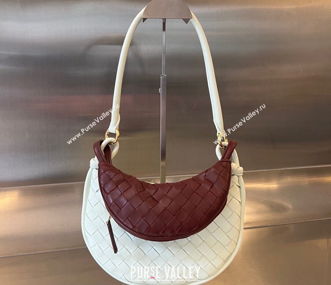 Bottega Veneta Small Gemelli Intrecciato leather shoulder bag 776764 GLACIER / BAROLO 2024 (wante-23122008)