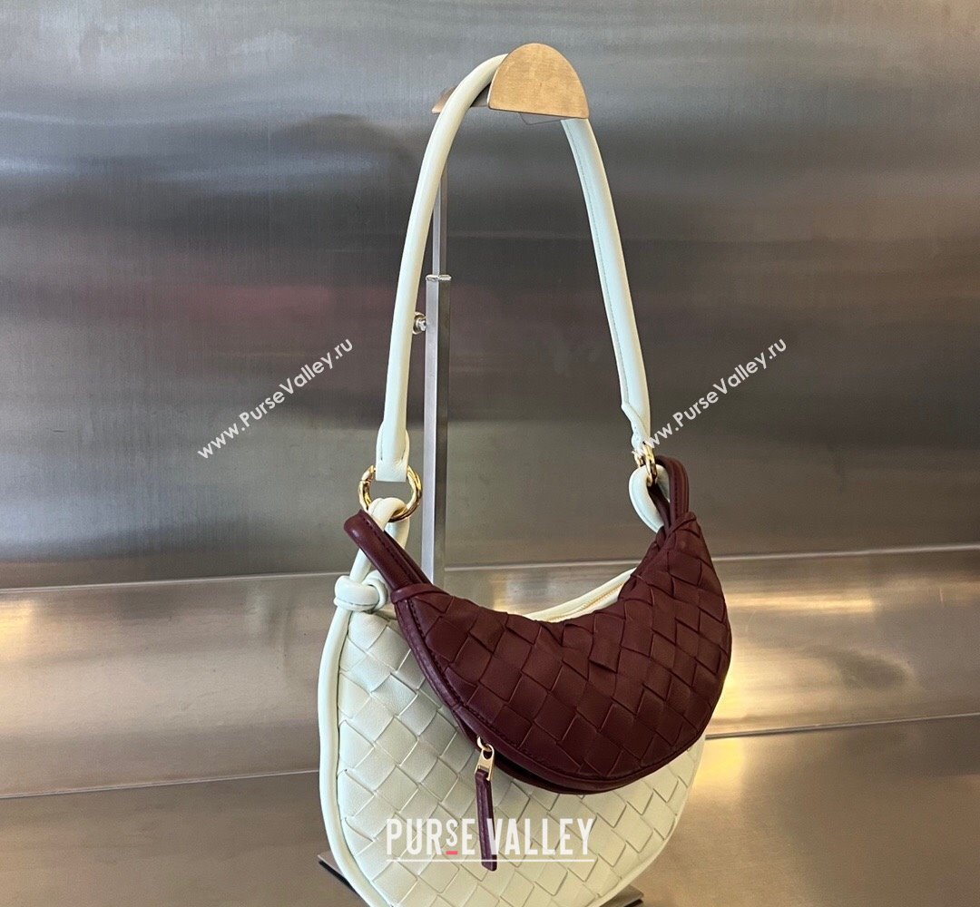Bottega Veneta Small Gemelli Intrecciato leather shoulder bag 776764 GLACIER / BAROLO 2024 (wante-23122008)