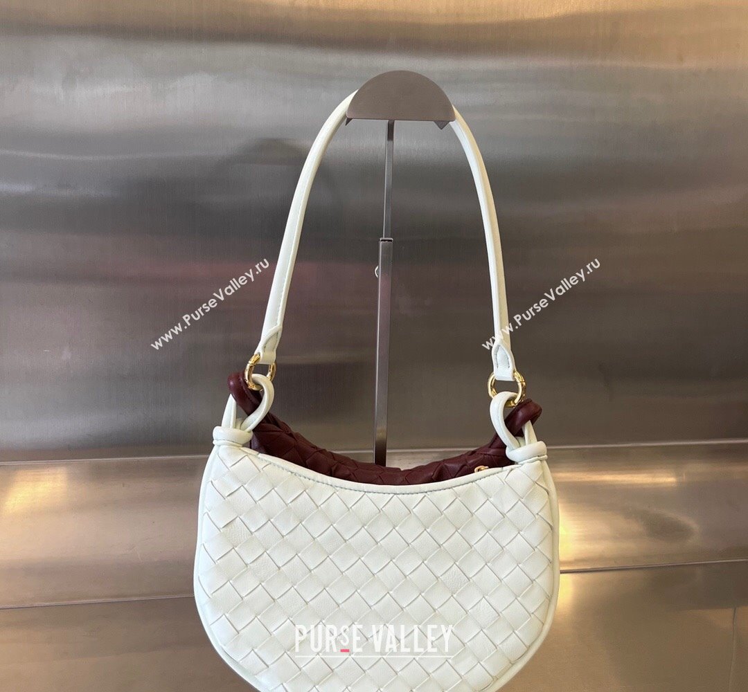 Bottega Veneta Small Gemelli Intrecciato leather shoulder bag 776764 GLACIER / BAROLO 2024 (wante-23122008)