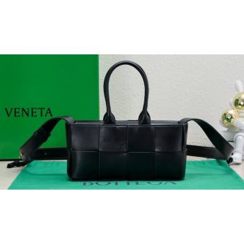 Bottega Veneta Mini East-West Arco Tote Intreccio leather bag with detachable strap BLACK 2024 (misu-23122041)
