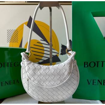 Bottega Veneta Small Gemelli Intrecciato leather shoulder bag 776764 White 2024 (wante-23122005)