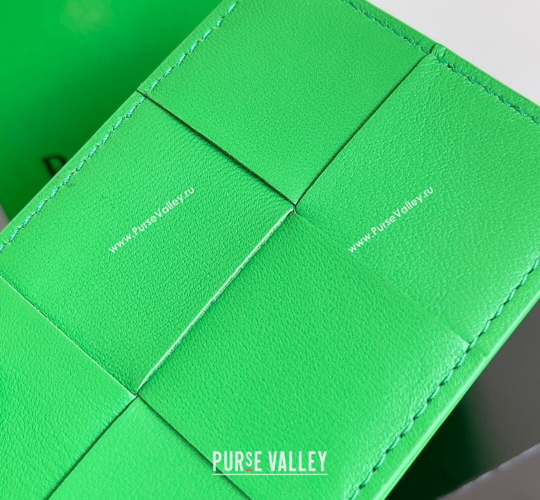 Bottega Veneta Cassette Intreccio leather Credit Card Case PARAKEET 2024 (misu-23122047)