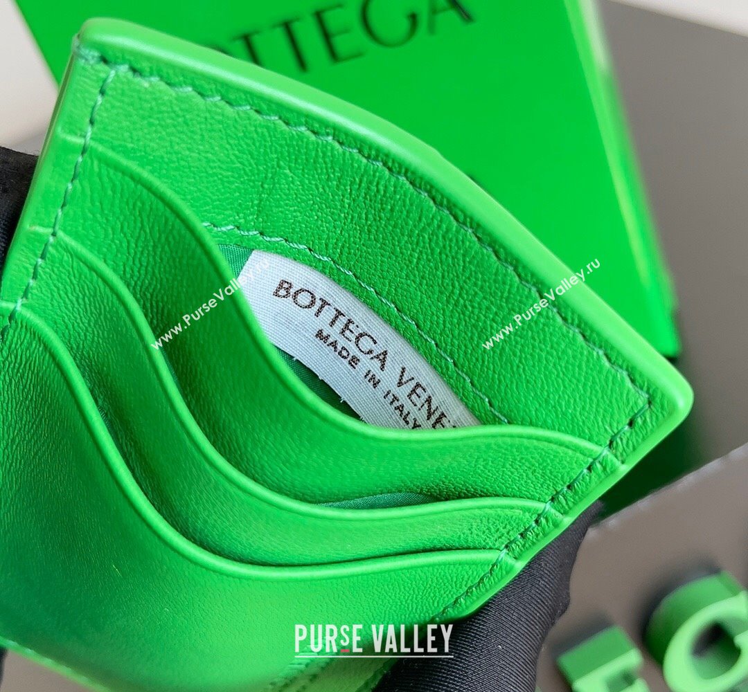 Bottega Veneta Cassette Intreccio leather Credit Card Case PARAKEET 2024 (misu-23122047)