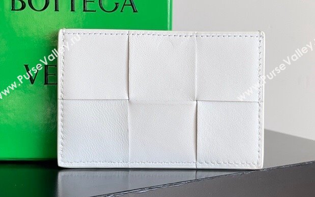 Bottega Veneta Cassette Intreccio leather Credit Card Case White 2024 (misu-23122048)