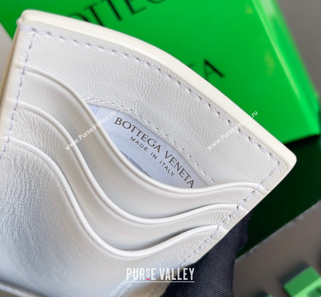 Bottega Veneta Cassette Intreccio leather Credit Card Case White 2024 (misu-23122048)