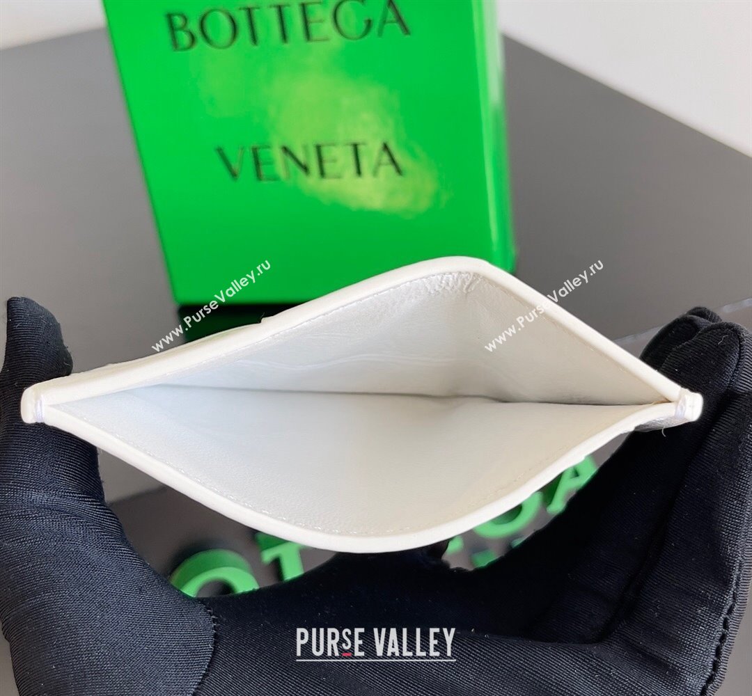 Bottega Veneta Cassette Intreccio leather Credit Card Case White 2024 (misu-23122048)