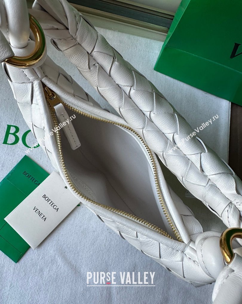 Bottega Veneta Small Gemelli Intrecciato leather shoulder bag 776764 White 2024 (wante-23122005)