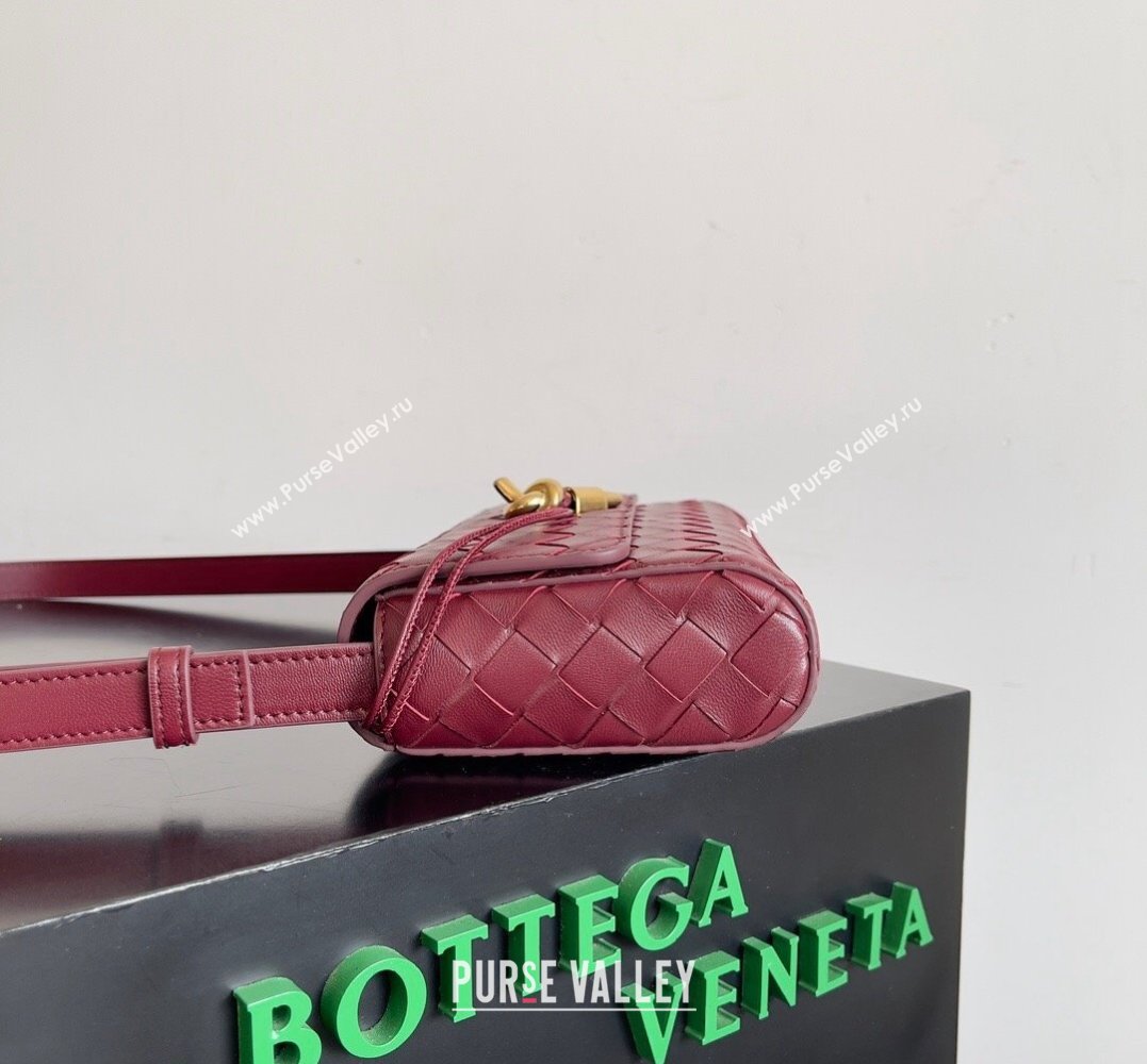 Bottega Veneta Mini Andiamo Cross-Body Intrecciato leather bag BAROLO with metallic knot closure 2024 (misu-23122034)