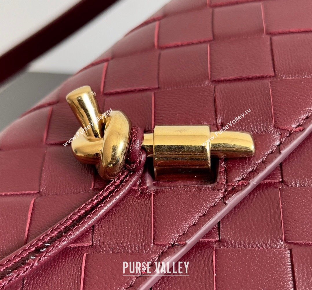 Bottega Veneta Mini Andiamo Cross-Body Intrecciato leather bag BAROLO with metallic knot closure 2024 (misu-23122034)