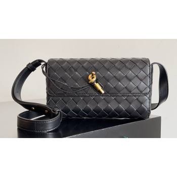 Bottega Veneta Mini Andiamo Cross-Body Intrecciato leather bag Black with metallic knot closure 2024 (misu-23122035)