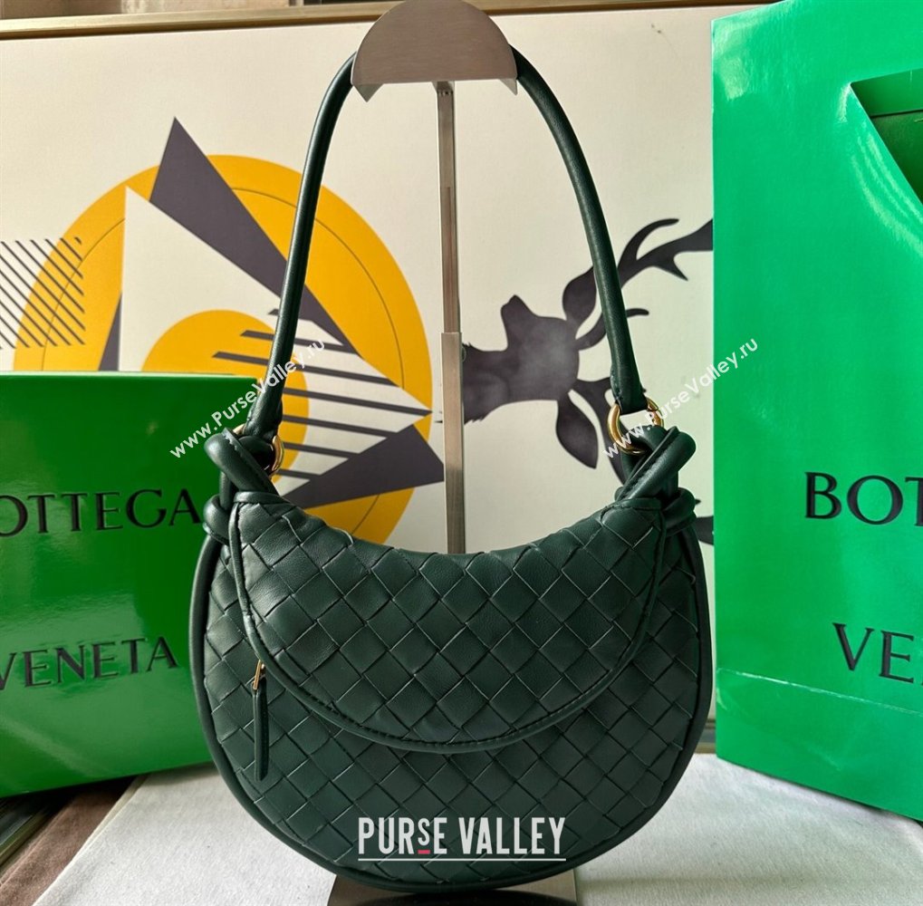 Bottega Veneta Small Gemelli Intrecciato leather shoulder bag 776764 EMERALD GREEN 2024 (wante-23122006)