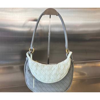 Bottega Veneta Small Gemelli Intrecciato leather shoulder bag 776764 AGATE GREY / GLACIER 2024 (wante-23122007)