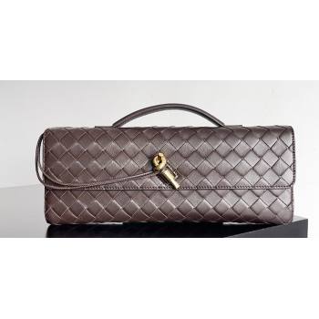 Bottega Veneta Long Clutch Andiamo With Handle Intrecciato leather bag FONDANT with metallic knot closure 2024 (misu-23122027)