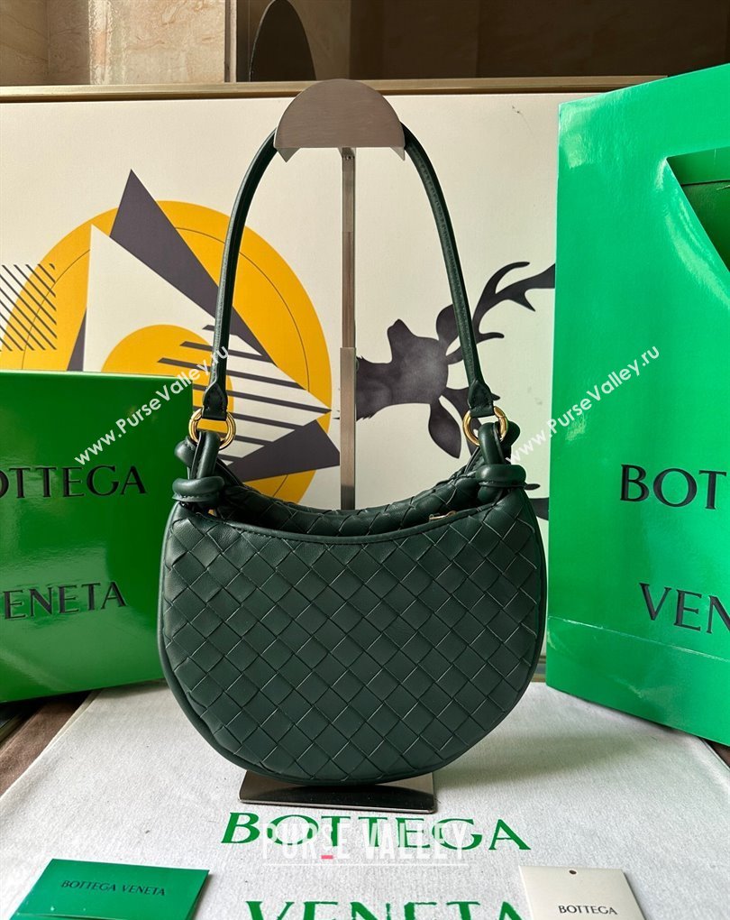 Bottega Veneta Small Gemelli Intrecciato leather shoulder bag 776764 EMERALD GREEN 2024 (wante-23122006)