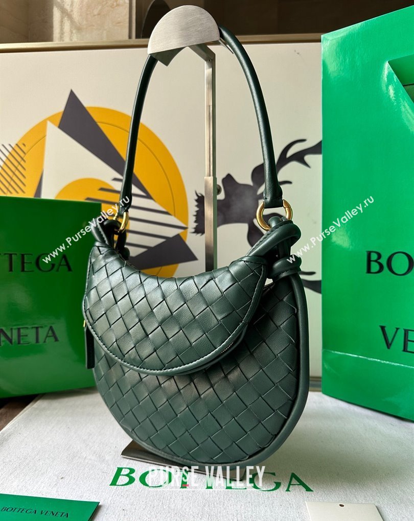 Bottega Veneta Small Gemelli Intrecciato leather shoulder bag 776764 EMERALD GREEN 2024 (wante-23122006)