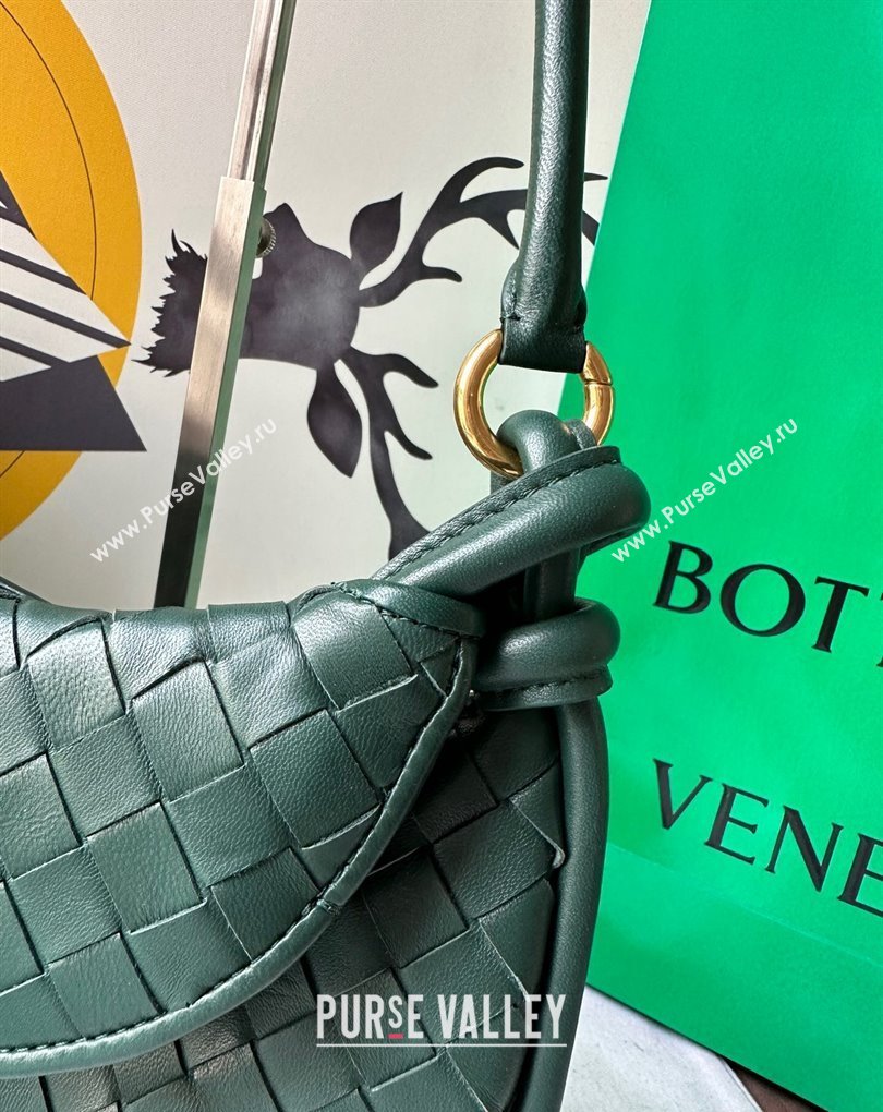 Bottega Veneta Small Gemelli Intrecciato leather shoulder bag 776764 EMERALD GREEN 2024 (wante-23122006)