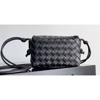Bottega Veneta Mini Loop Camera Intrecciato leather cross-body Bag Black 2024 (misu-23122007)