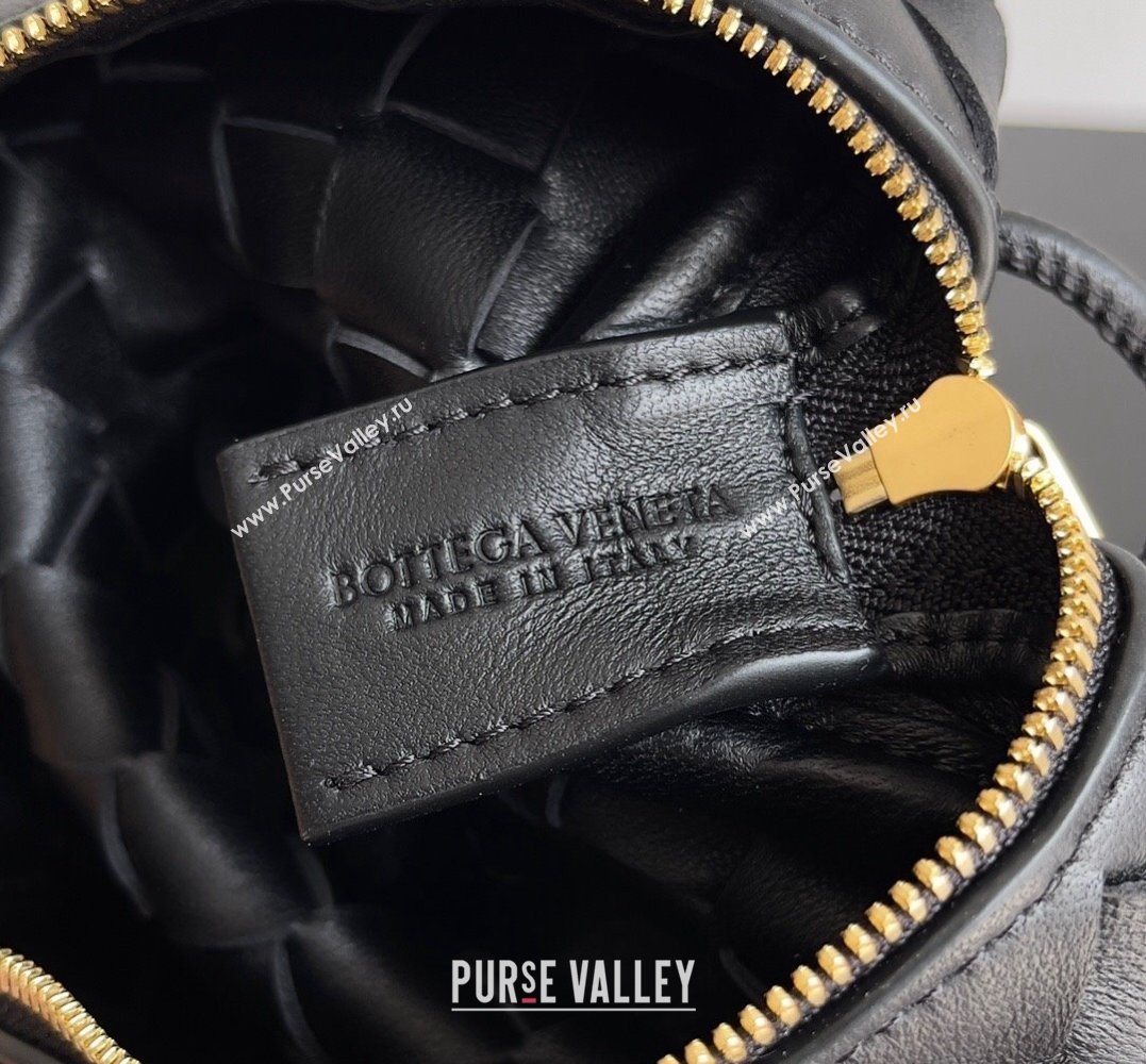 Bottega Veneta Mini Loop Camera Intrecciato leather cross-body Bag Black 2024 (misu-23122007)