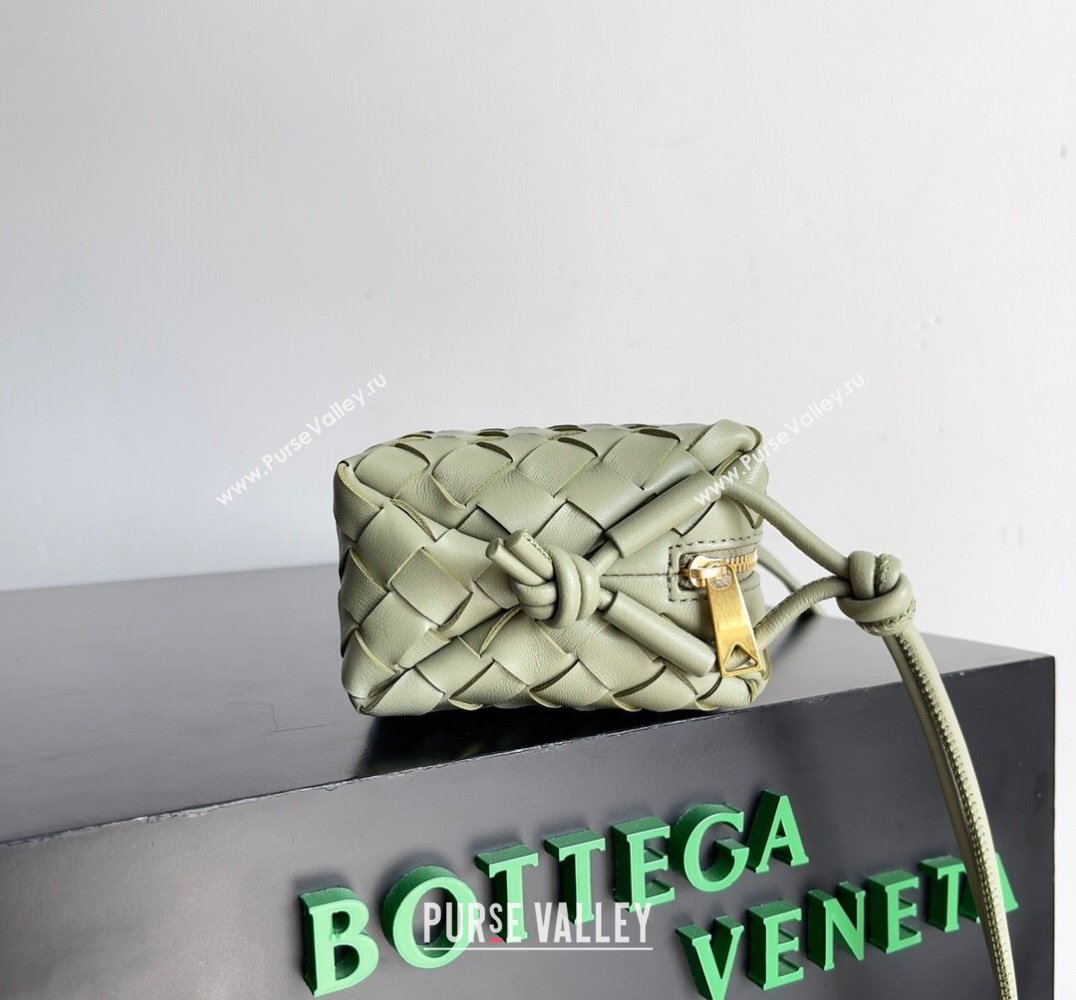 Bottega Veneta Mini Loop Camera Intrecciato leather cross-body Bag TRAVERTINE 2024 (misu-23122009)