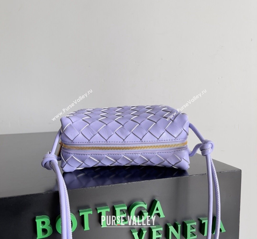 Bottega Veneta Mini Loop Camera Intrecciato leather cross-body Bag OYSTER 2024 (misu-23122011)