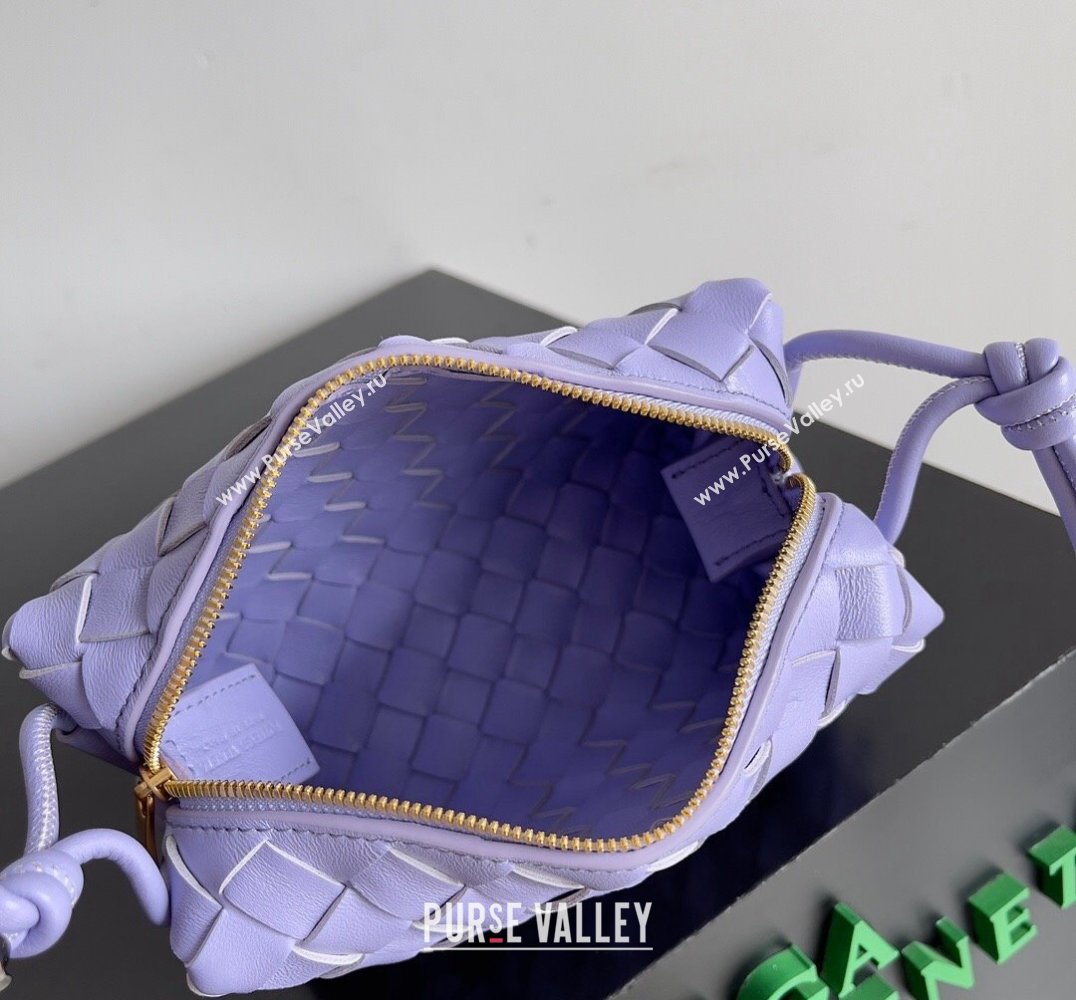 Bottega Veneta Mini Loop Camera Intrecciato leather cross-body Bag OYSTER 2024 (misu-23122011)