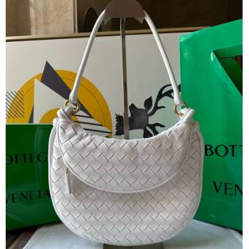 Bottega Veneta Medium Gemelli Intrecciato leather shoulder bag 764281 White 2024 (wante-23122003)