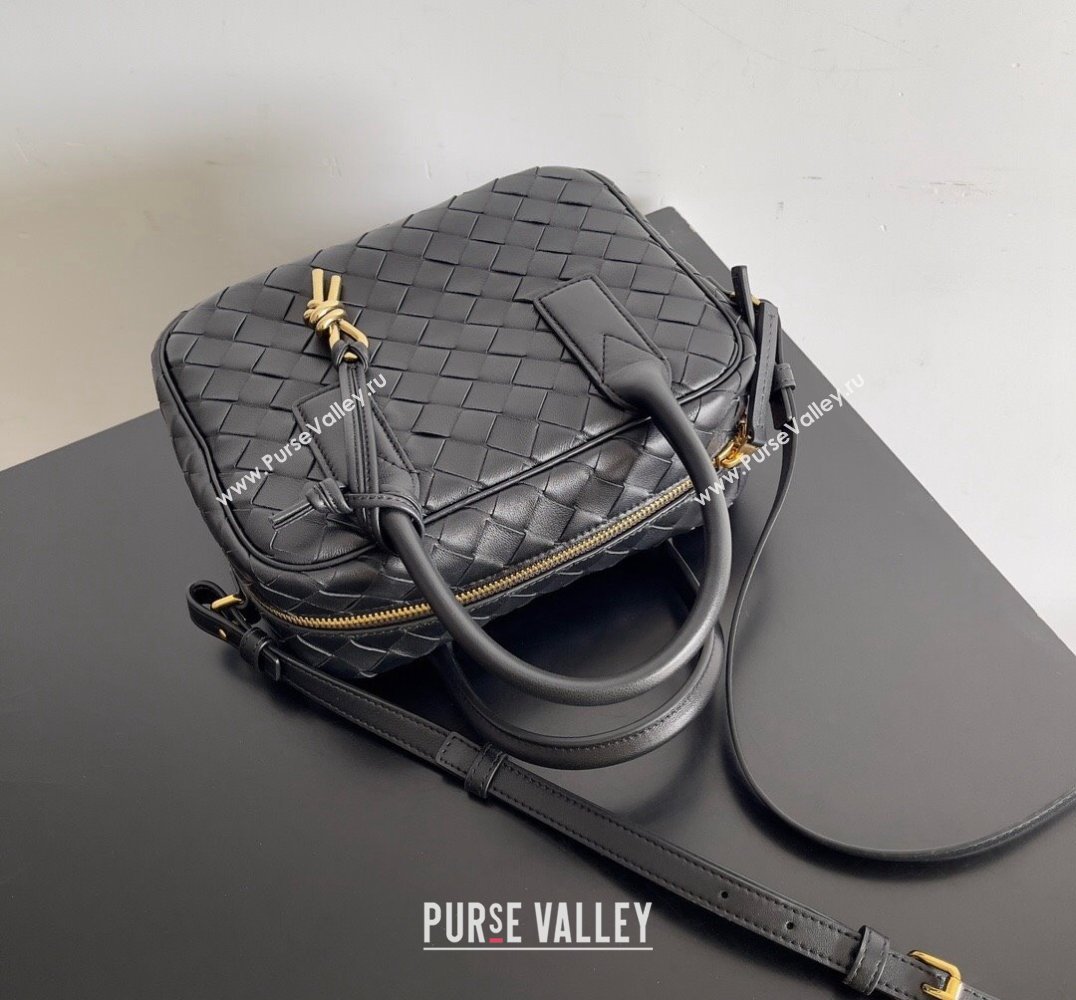 Bottega Veneta Small Getaway Intrecciato leather top handle bag with adjustable and detachable strap Black 2024 (misu-23122024)