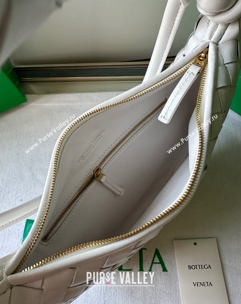 Bottega Veneta Medium Gemelli Intrecciato leather shoulder bag 764281 White 2024 (wante-23122003)