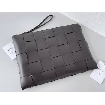 Bottega Veneta Large Cassette Pouch Intreccio leather wristlet Bag LIGHT BROWN 2024 (misu-23122014)