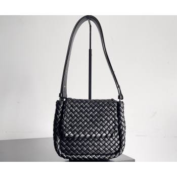 Bottega Veneta Mini Cobble Shoulder Bag in padded Intreccio leather Black 2024 (misu-23122003)