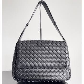 Bottega Veneta Large Cobble Shoulder Bag in padded Intreccio leather Black 2024 (misu-23122001)