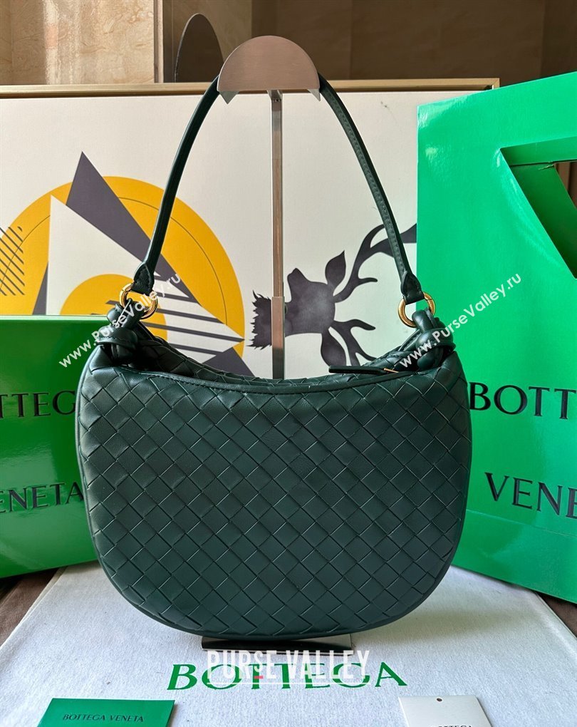 Bottega Veneta Medium Gemelli Intrecciato leather shoulder bag 764281 EMERALD GREEN 2024 (wante-23122004)