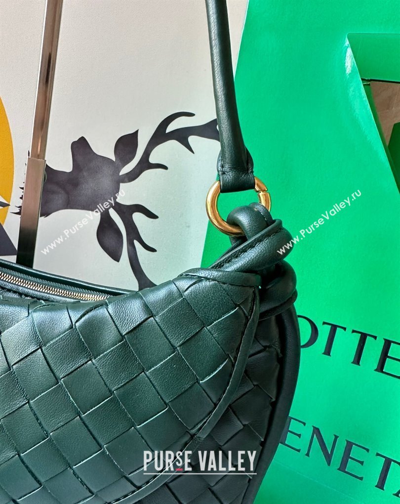Bottega Veneta Medium Gemelli Intrecciato leather shoulder bag 764281 EMERALD GREEN 2024 (wante-23122004)