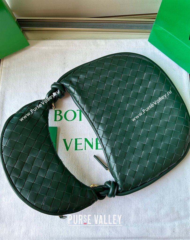 Bottega Veneta Medium Gemelli Intrecciato leather shoulder bag 764281 EMERALD GREEN 2024 (wante-23122004)