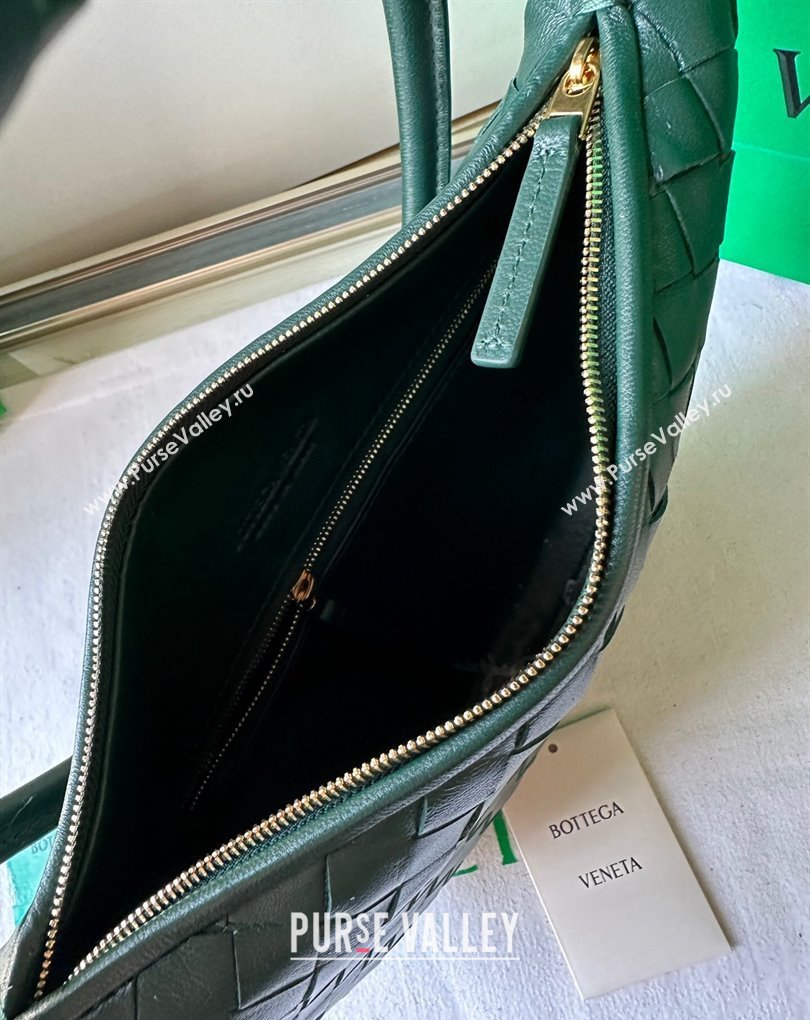 Bottega Veneta Medium Gemelli Intrecciato leather shoulder bag 764281 EMERALD GREEN 2024 (wante-23122004)