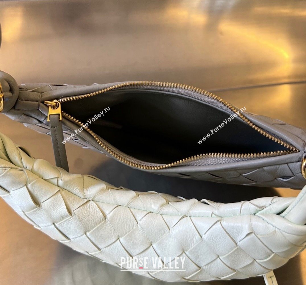 Bottega Veneta Small Gemelli Intrecciato leather shoulder bag 776764 AGATE GREY / GLACIER 2024 (wante-23122007)