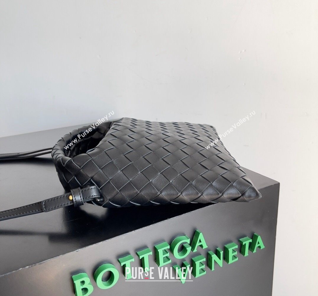 Bottega Veneta Mini Hop Intrecciato leather cross-body Bag with detachable strap Black 2024 (misu-23122005)